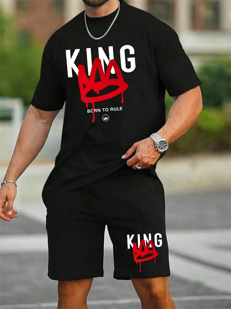 Men's Born To Rule T-Shirt & Shorts Set