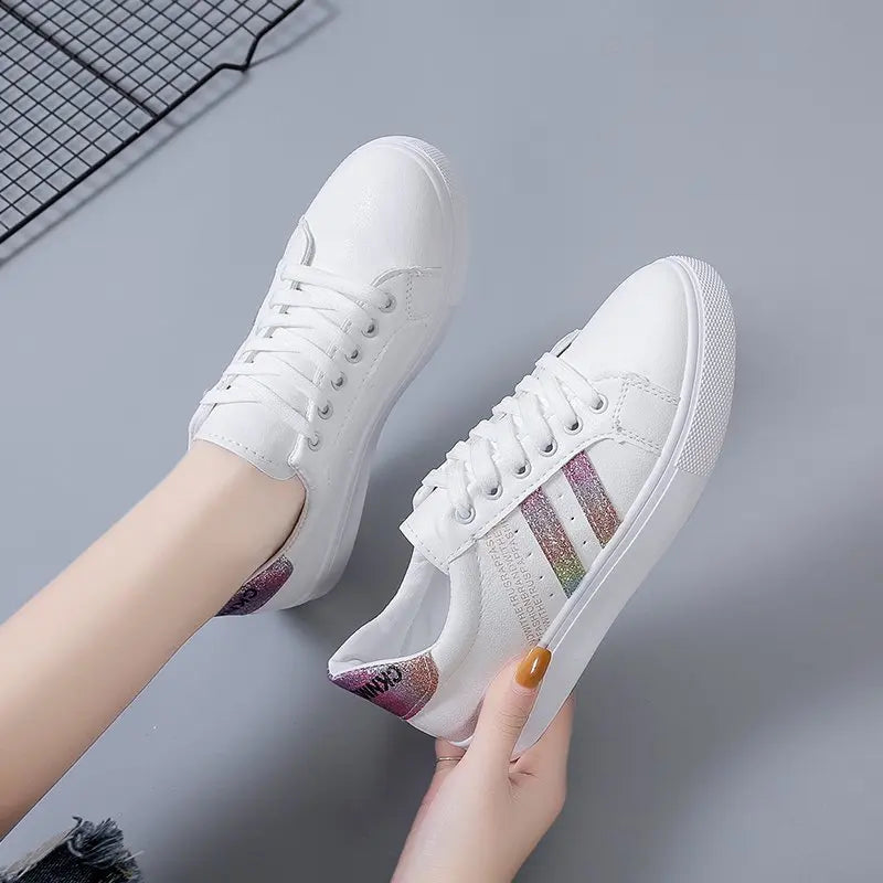 Rainbow Stripe Casual Trainers