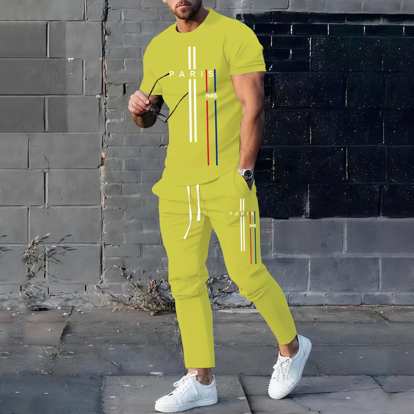Men's Paris Style T-shirt & Pants Set