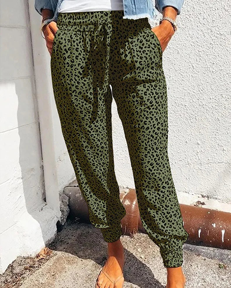 Leopard Print Casual Loose Fit Harem Pants