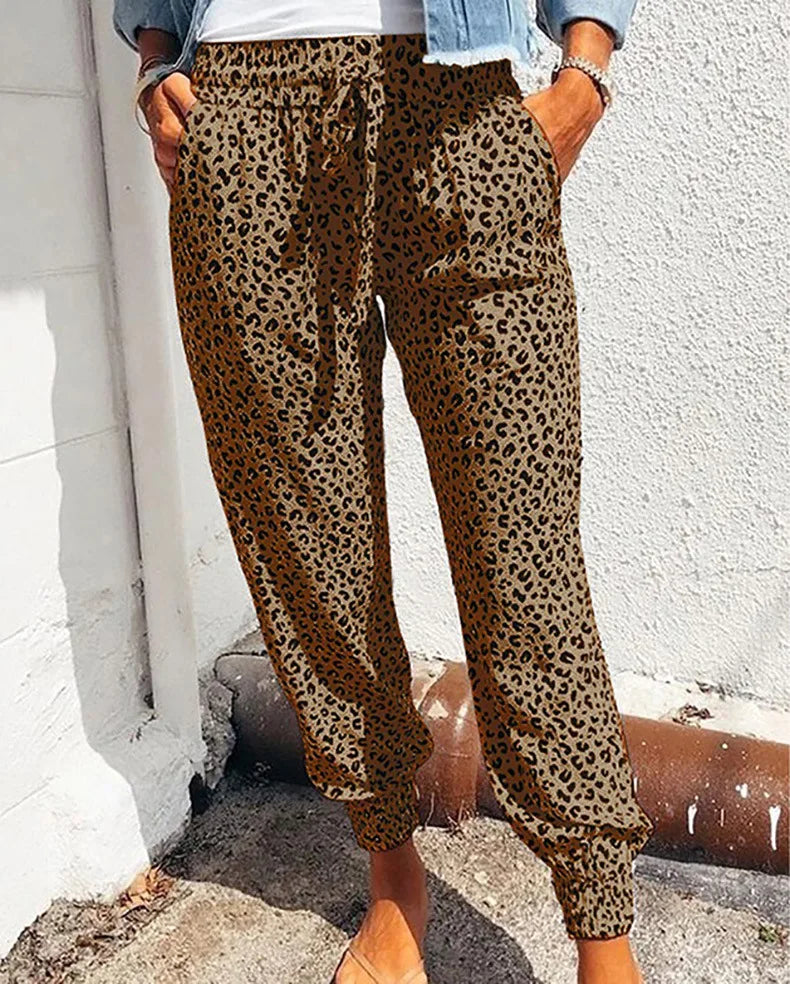 Leopard Print Casual Loose Fit Harem Pants