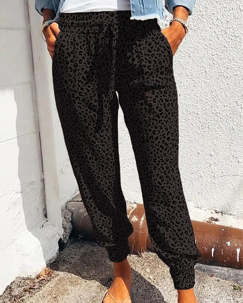 Leopard Print Casual Loose Fit Harem Pants