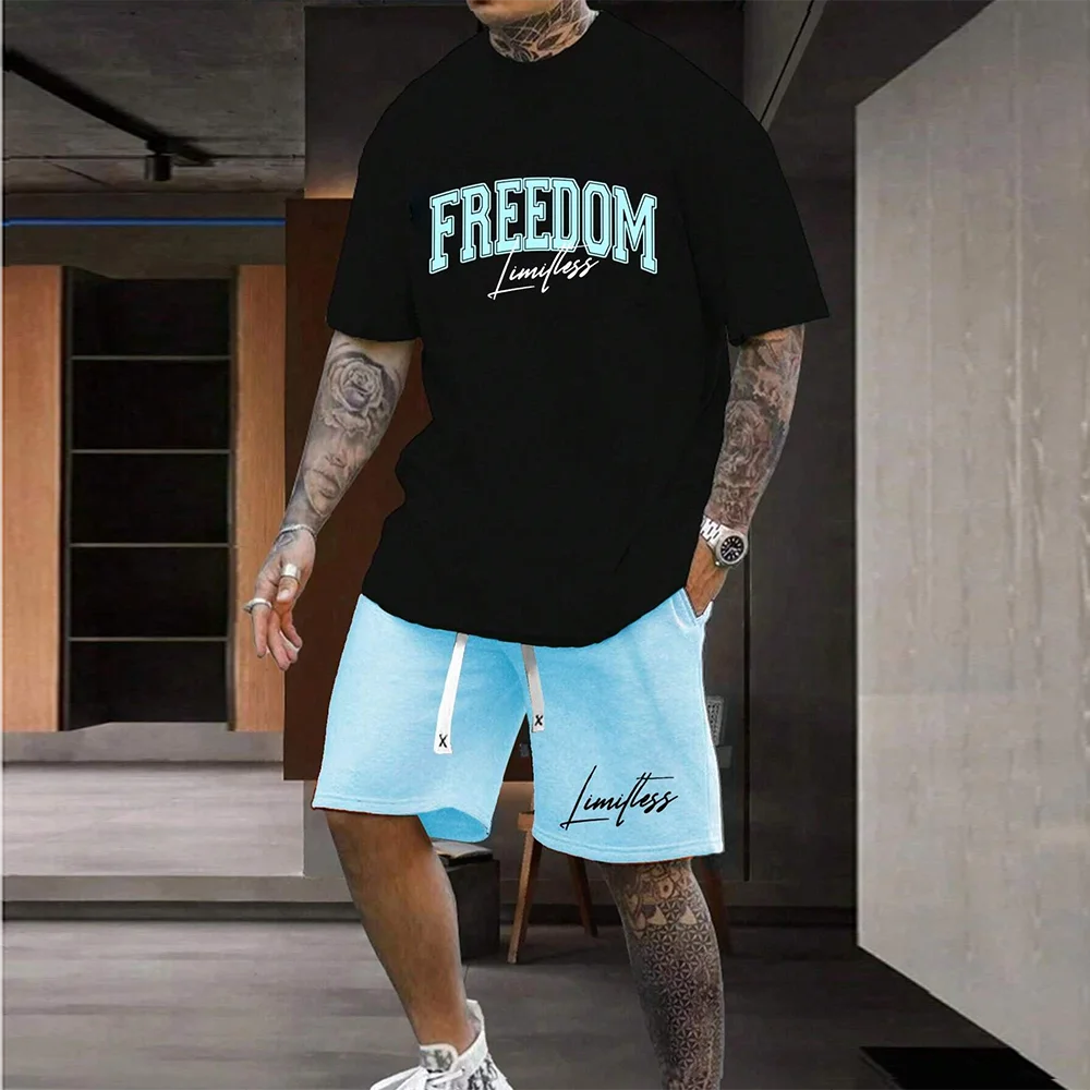 Men’s Freedom Loose T-Shirt & Shorts Set