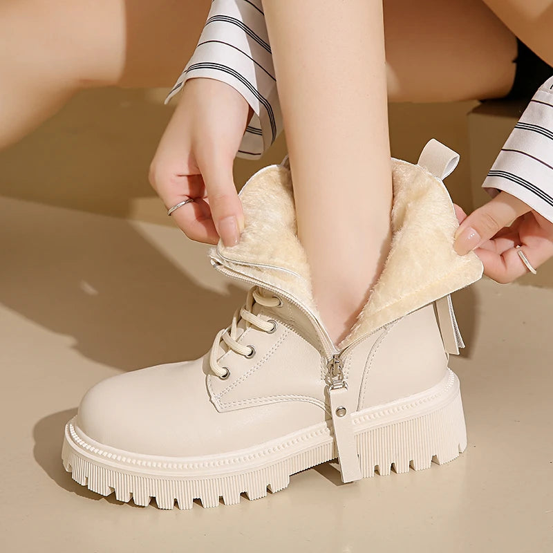 Warm Plush Inside Ankle Boots