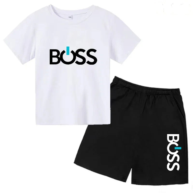 Kids Boss Inspired T-Shirt & Shorts Set