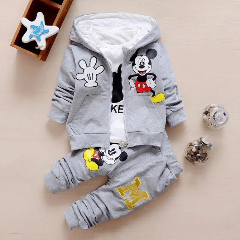 Kids Cute Mickey 3 Piece Tracksuit Set