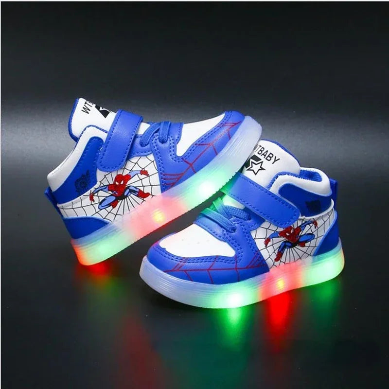 Kids Led Light Spiderman Trainers