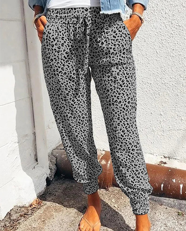Leopard Print Casual Loose Fit Harem Pants