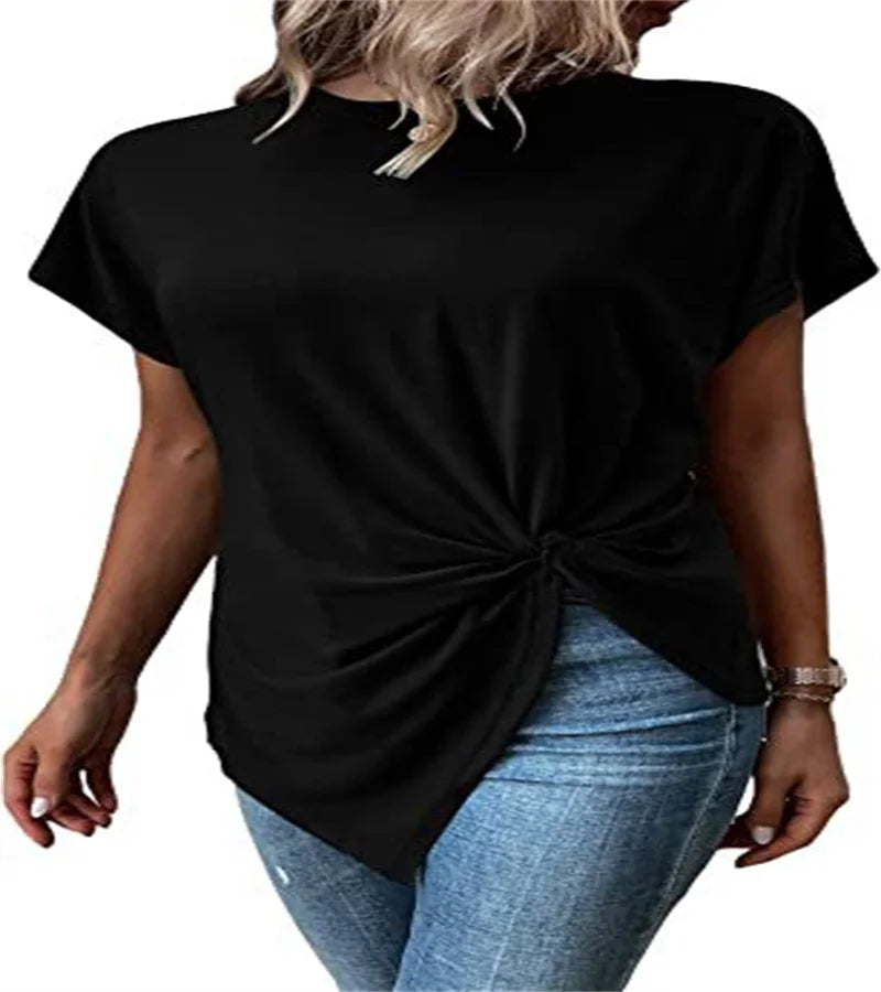 Round Neck Knot T- Shirt