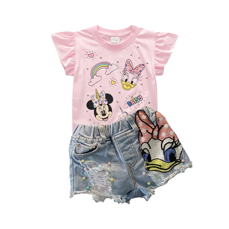 Girls Minnie & Daisy Top And Shorts Set