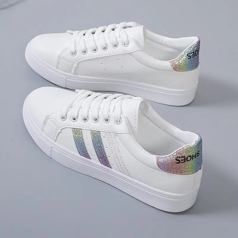 Rainbow Stripe Casual Trainers