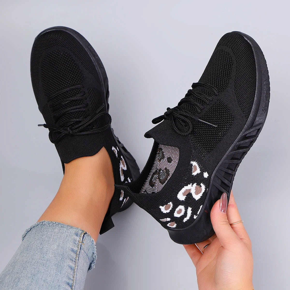 Lightweight & Breathable Leopard Print Trainers