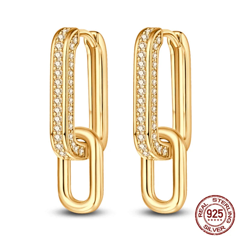 Silver Simple Link Style Earrings