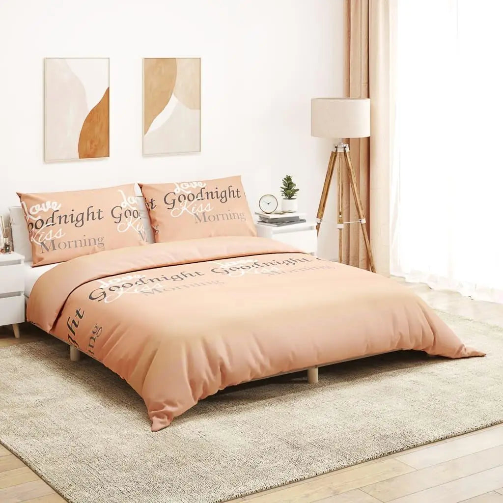 Pink Cotton Duvet Cover Set - Double