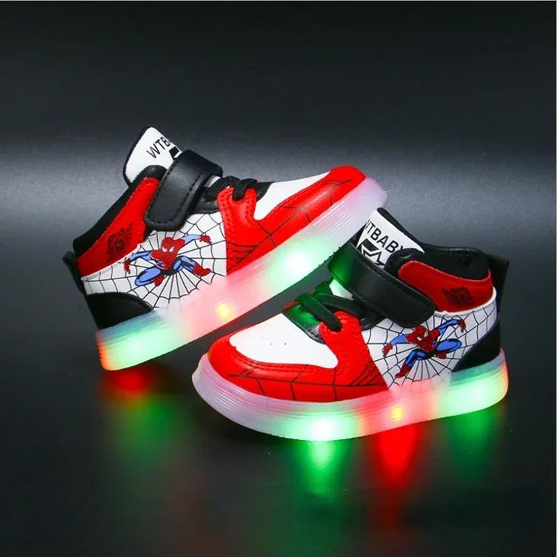 Kids Led Light Spiderman Trainers