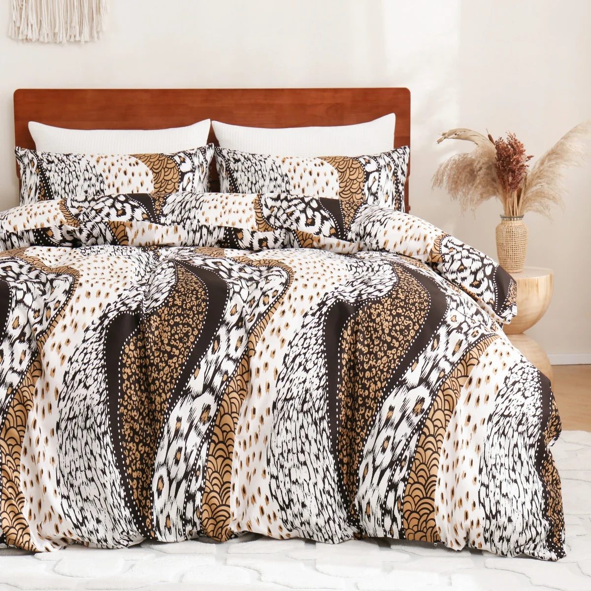 Leopard Print Duvet Reversible Bedding Set