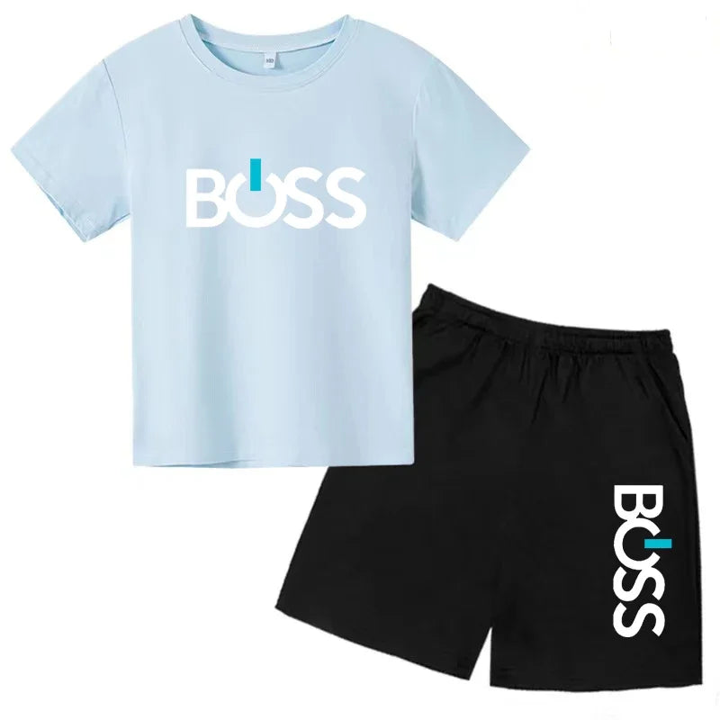 Kids Boss Inspired T-Shirt & Shorts Set