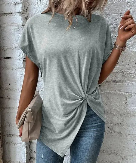 Round Neck Knot T- Shirt