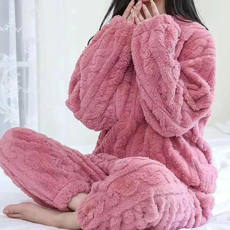 Knitted Look Fleece Lounge Set