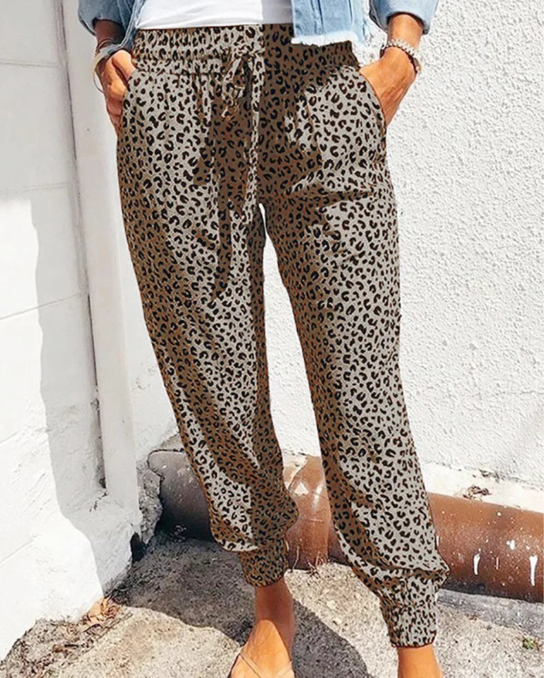 Leopard Print Casual Loose Fit Harem Pants