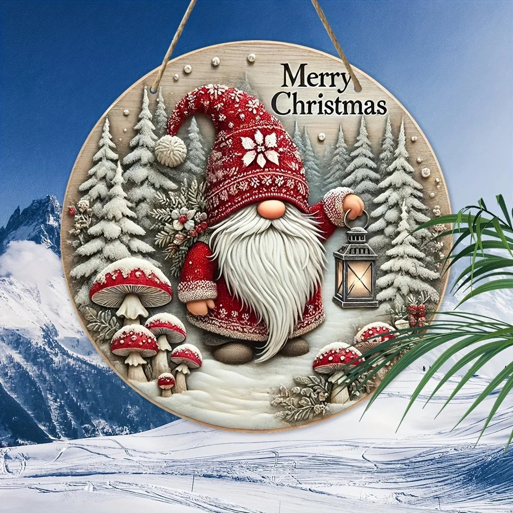 Christmas Gnome wooden Wall Hanging