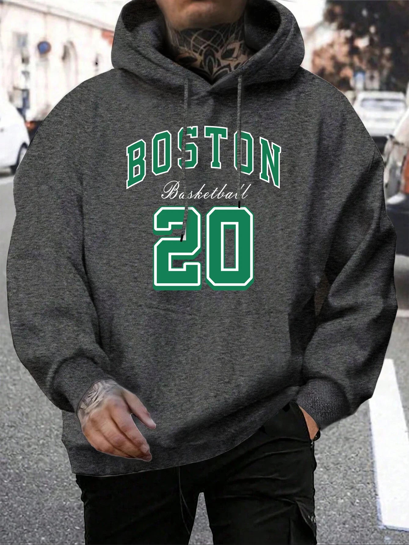 Men’s Boston City Print Hoodie