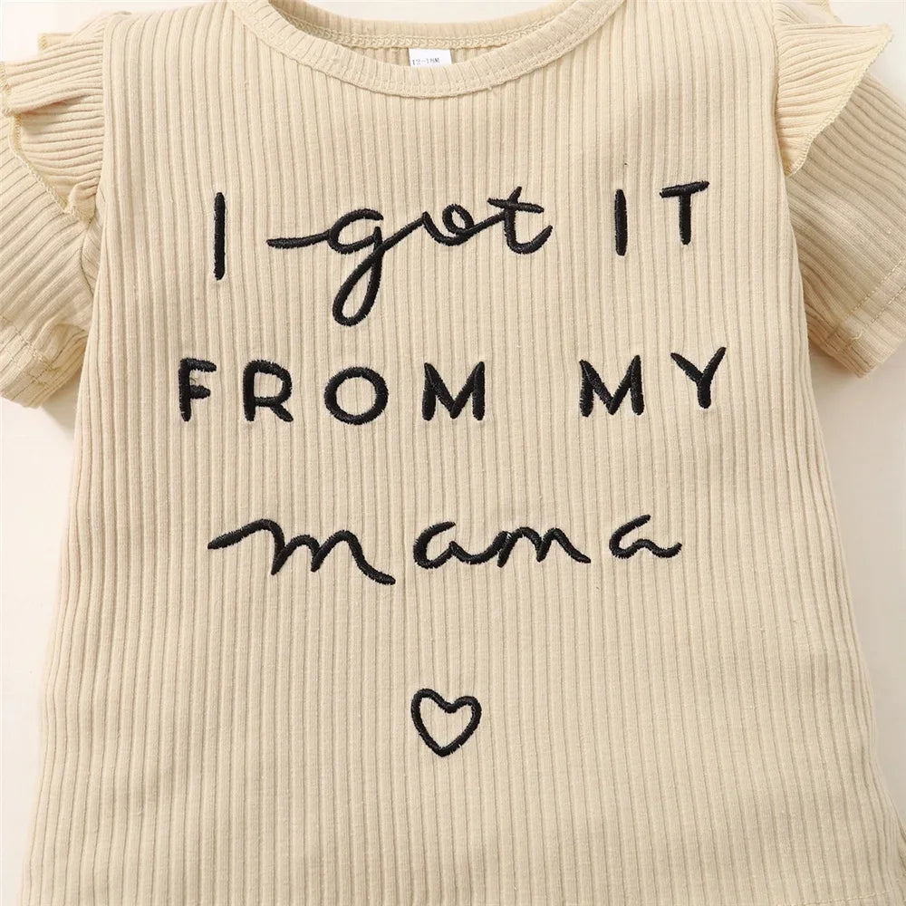 Toddler Girl’s I got it from Mama Top & Shorts Outfit