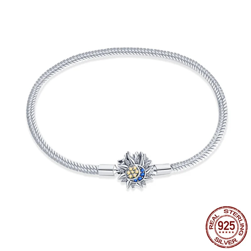 Sun & Moon Silver Charm Bracelet