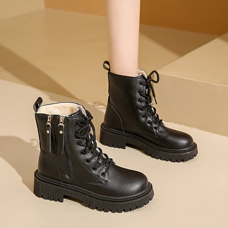 Warm Plush Inside Ankle Boots