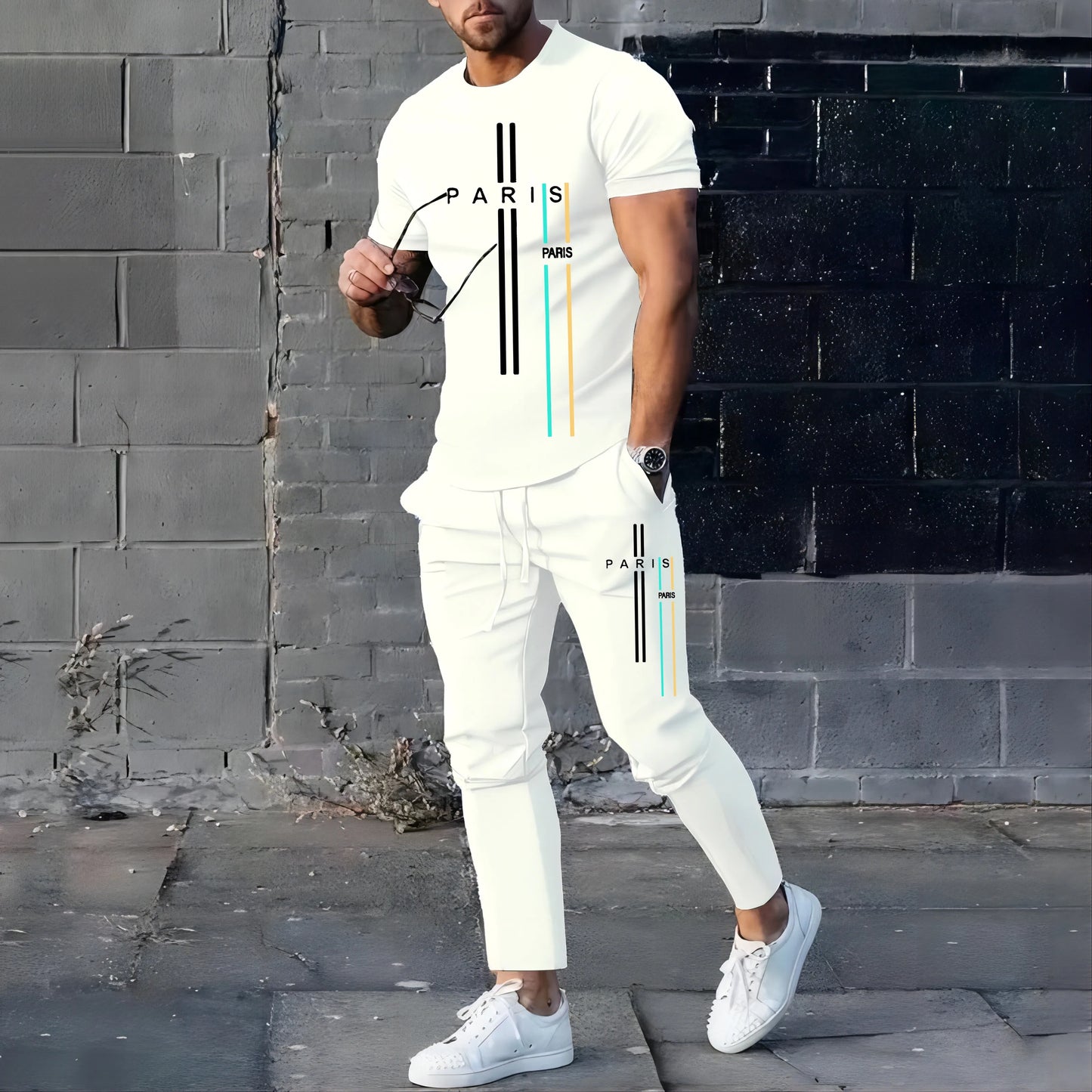 Men's Paris Style T-shirt & Pants Set
