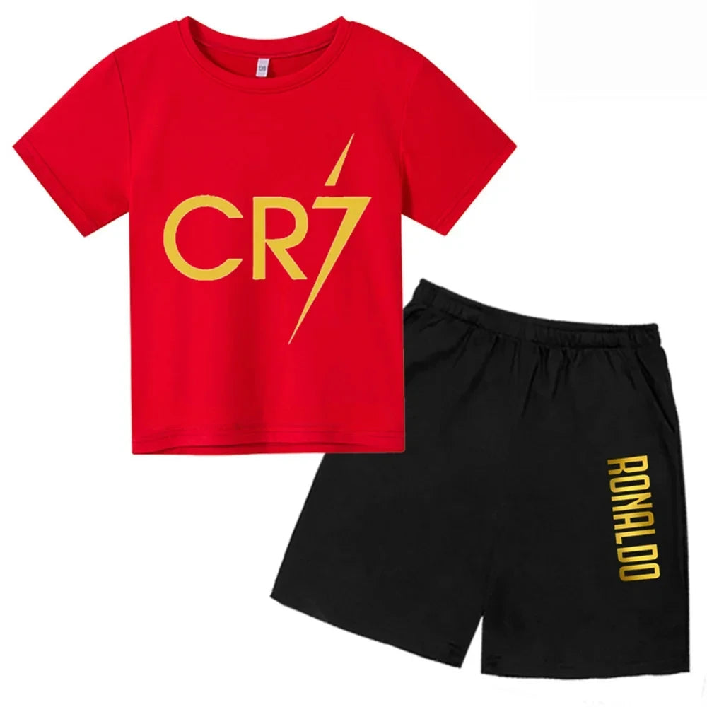 Boys CR7 Star Print Top/Shorts Set