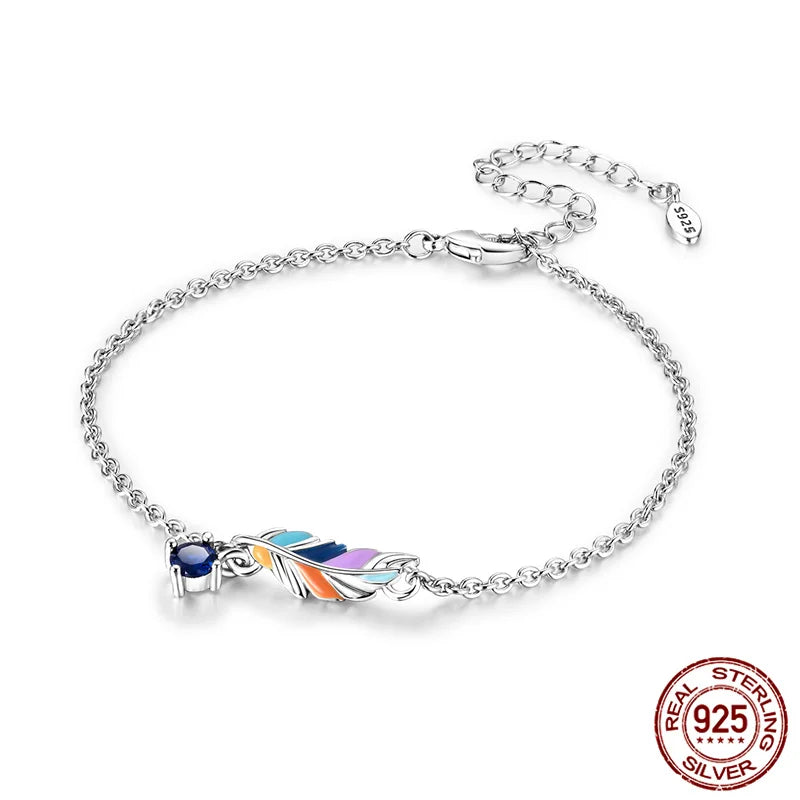 Silver Feather Bracelet