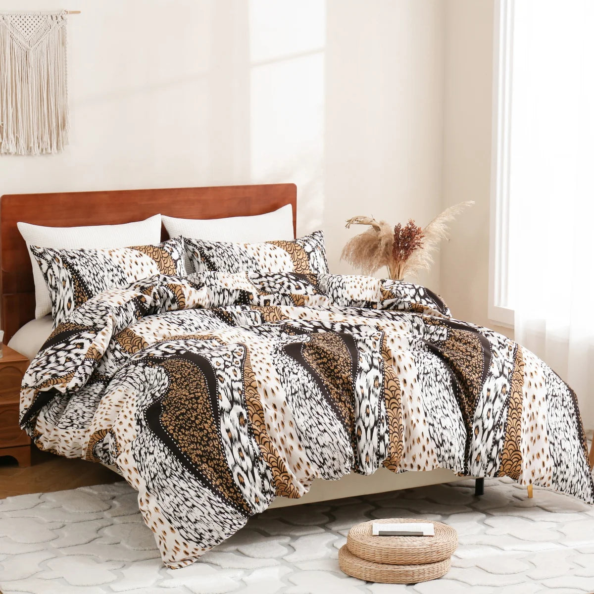 Leopard Print Duvet Reversible Bedding Set
