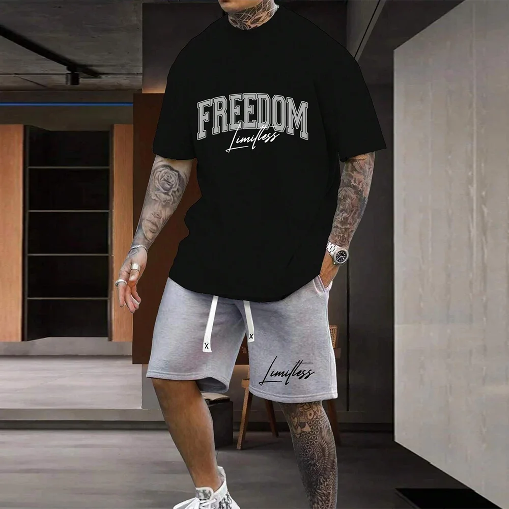 Men’s Freedom Loose T-Shirt & Shorts Set