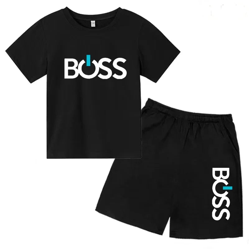 Kids Boss Inspired T-Shirt & Shorts Set