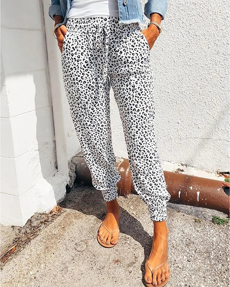 Leopard Print Casual Loose Fit Harem Pants