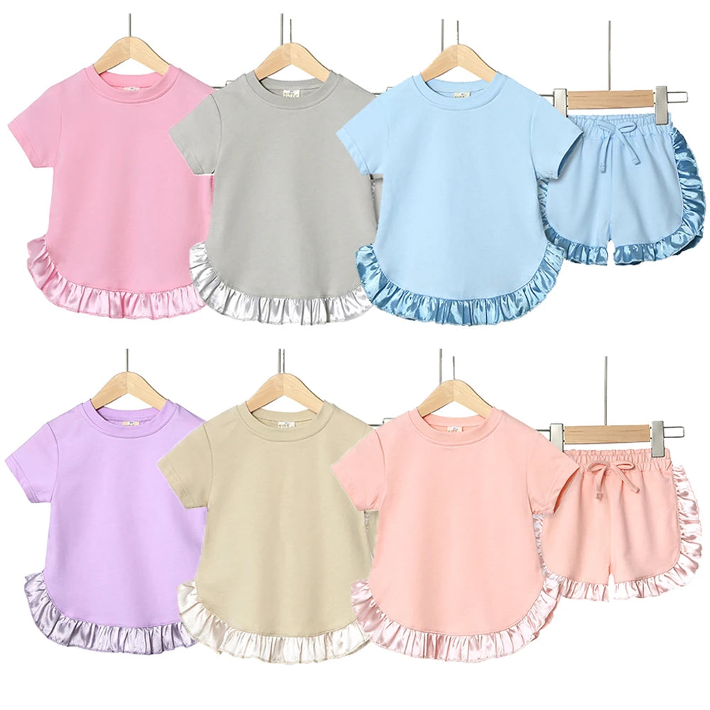Girls Summer frilled T-shirt & Shorts Set