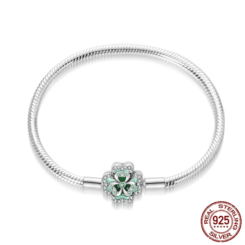 Shamrock Silver Charm Bracelet