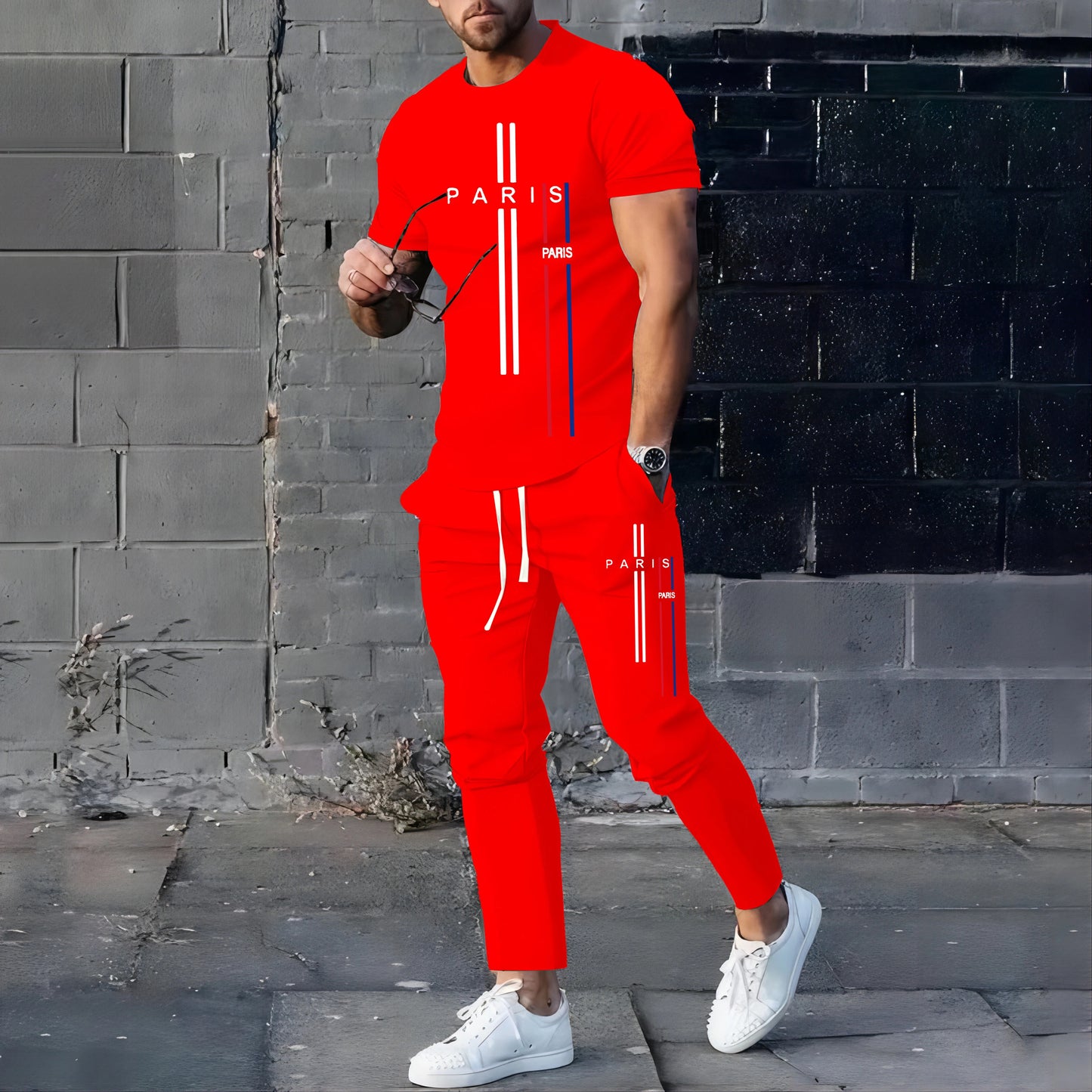 Men's Paris Style T-shirt & Pants Set