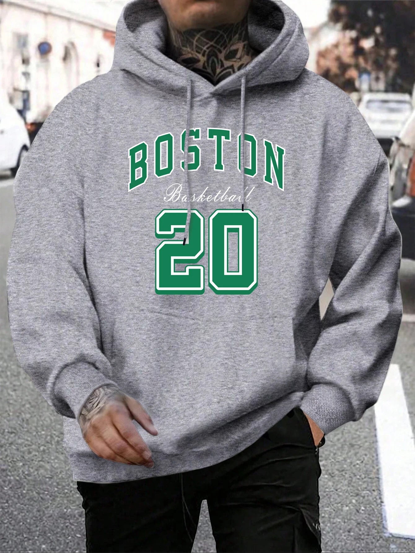 Men’s Boston City Print Hoodie