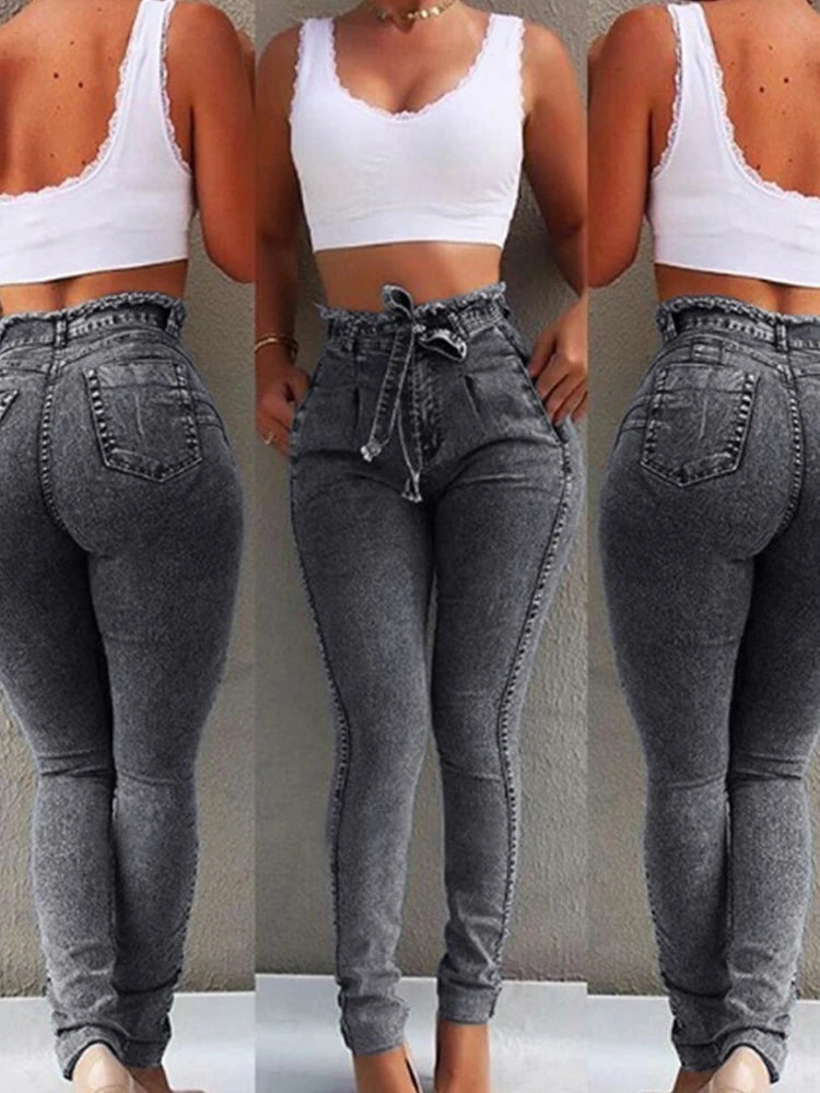 High Waist Slim Stretch Denim Jeans