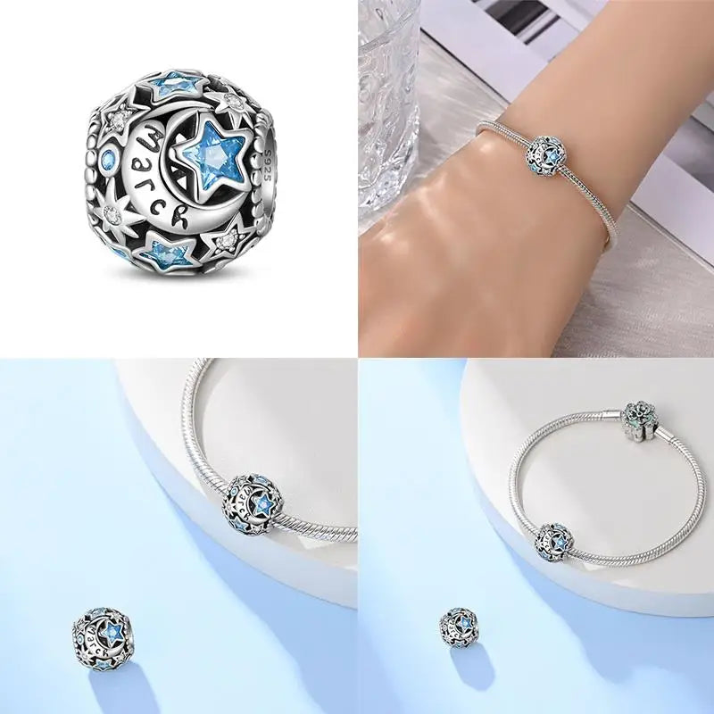 Birth Month Silver Bead Charms