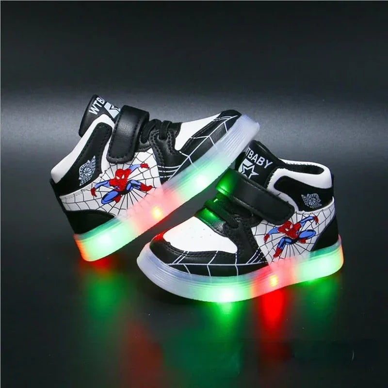 Kids Led Light Spiderman Trainers