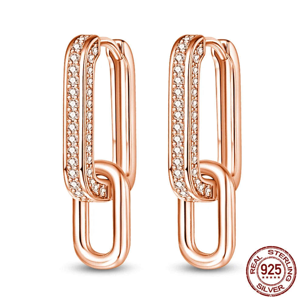 Silver Simple Link Style Earrings