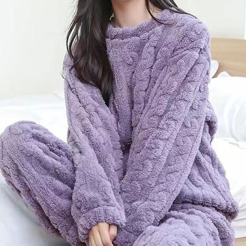 Knitted Look Fleece Lounge Set