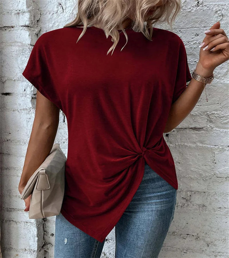 Round Neck Knot T- Shirt