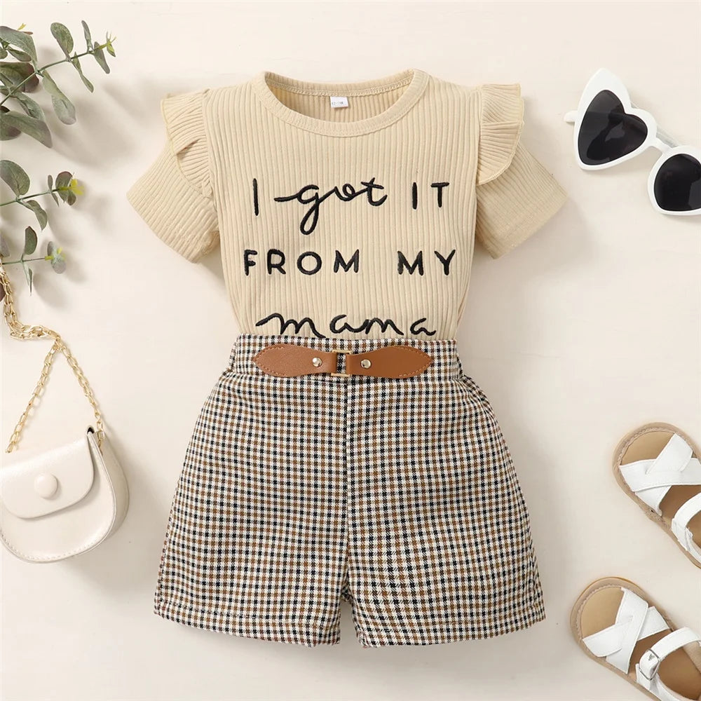 Toddler Girl’s I got it from Mama Top & Shorts Outfit
