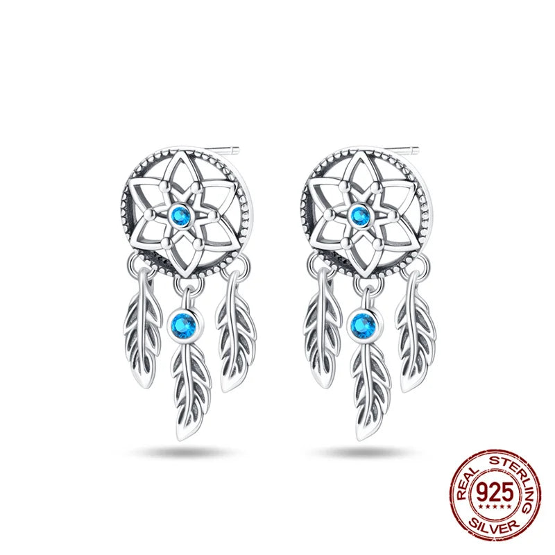 Dream Catcher Silver studded Earrings
