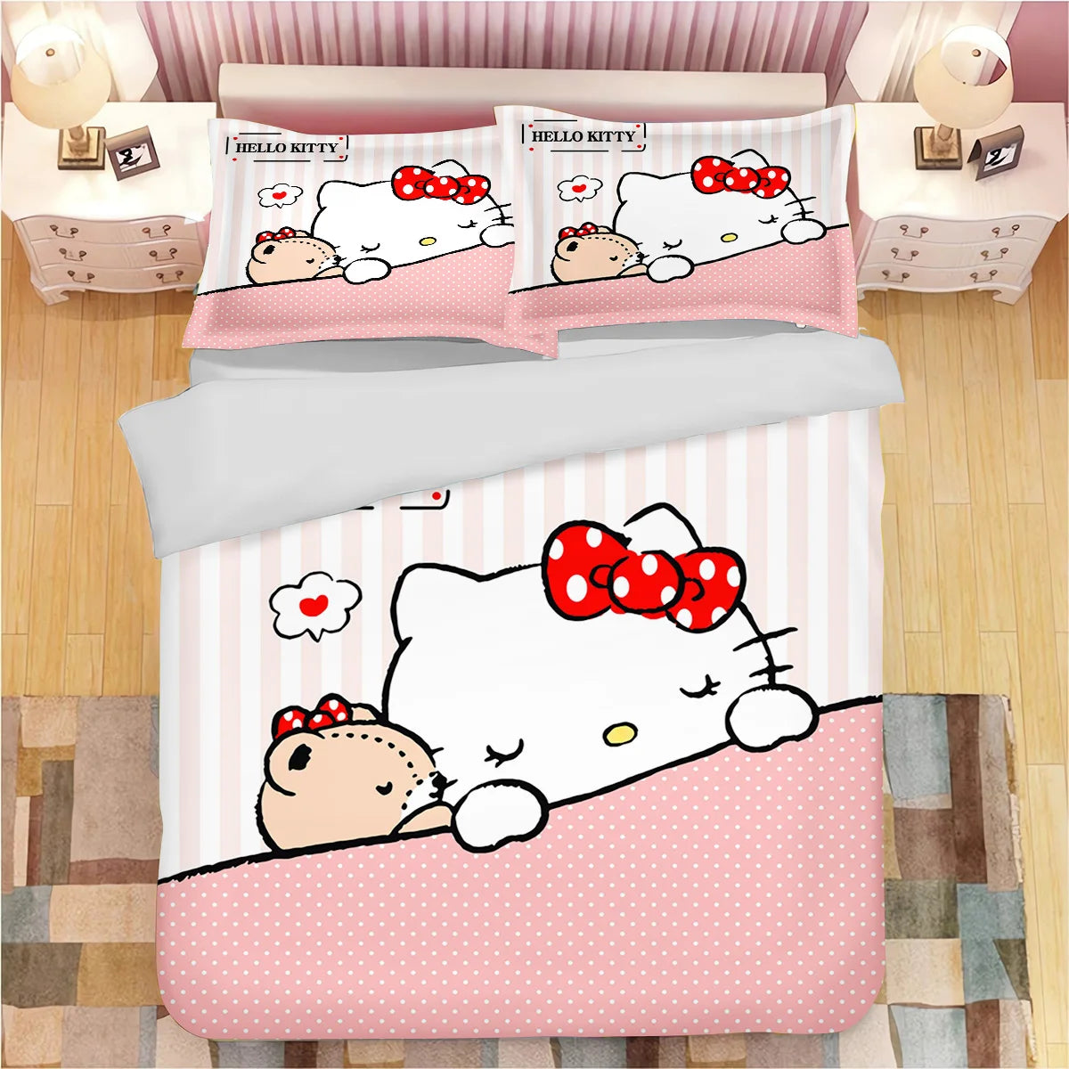 Hello Kitty Cartoon Duvet Cover Set