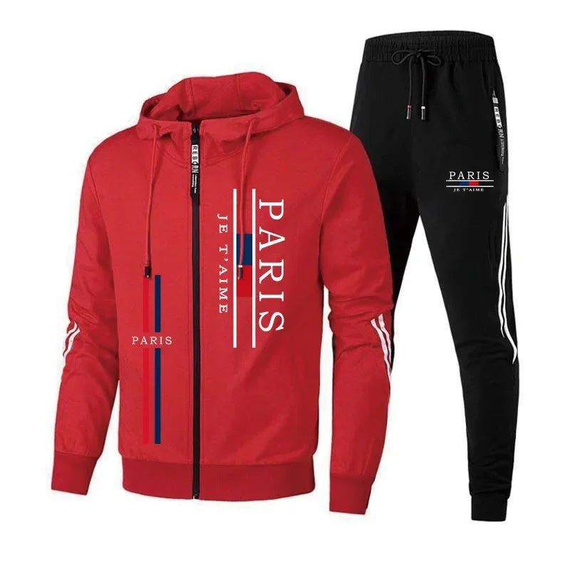 Men's Paris Zipped Hooded Tracksuit